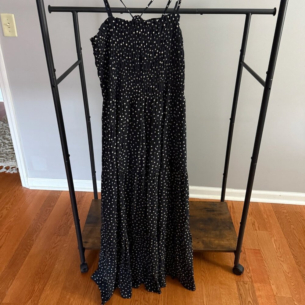 BRAND NEW Abercrombie Black and White Polka Dot Maxi Dress - Size L